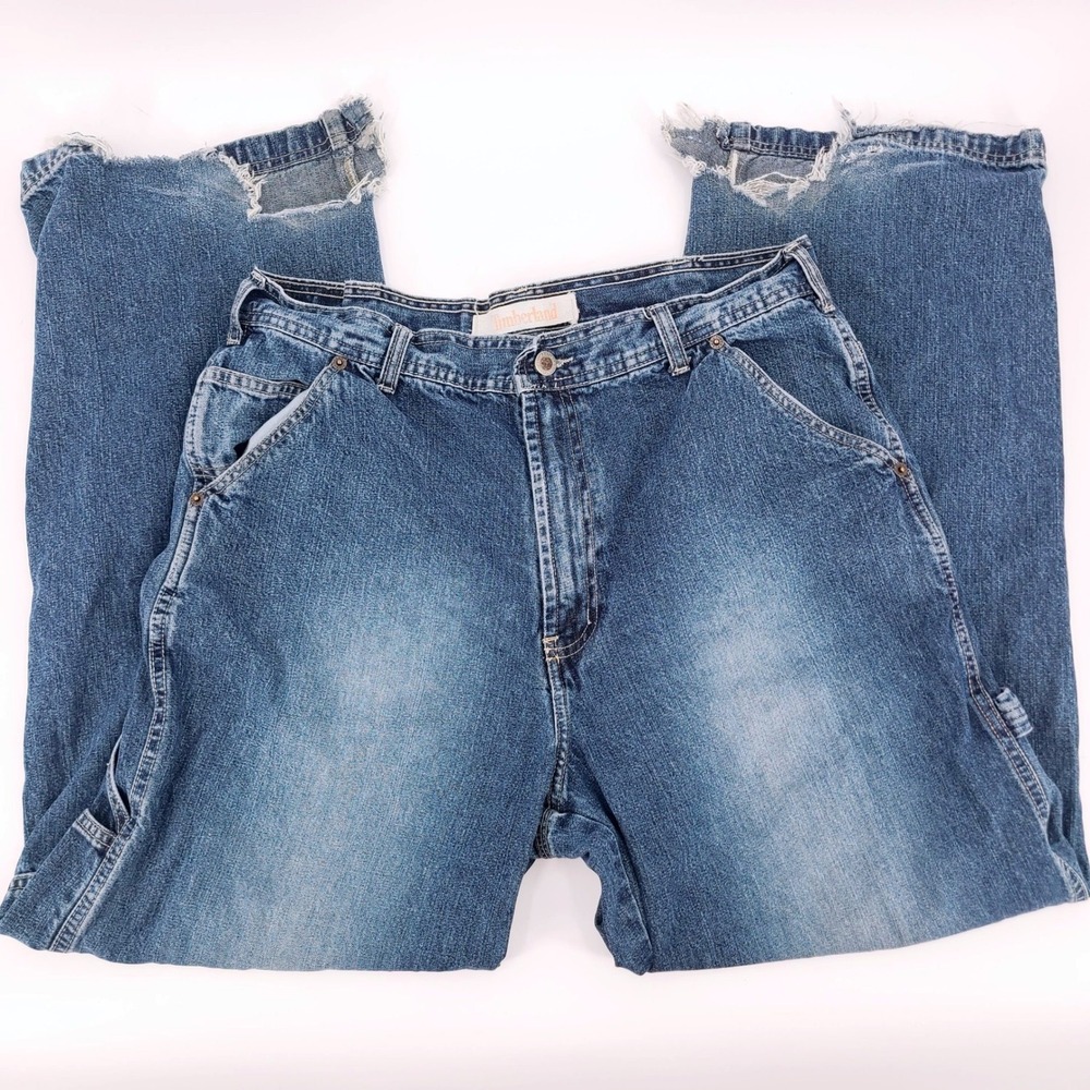 Timberland Vintage Fall 2004 Archival Carpenter Jeans Wide Leg Baggy Thrashed 34